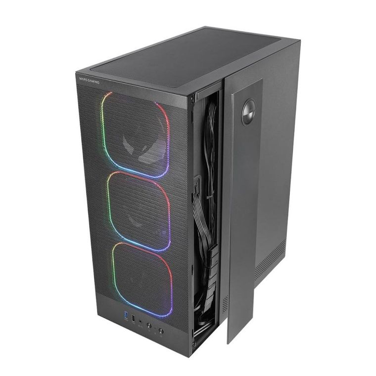 Tacens, Mars, obudowa komputerowa, MC-NEBULA BLACK ATX 4xARGB fans