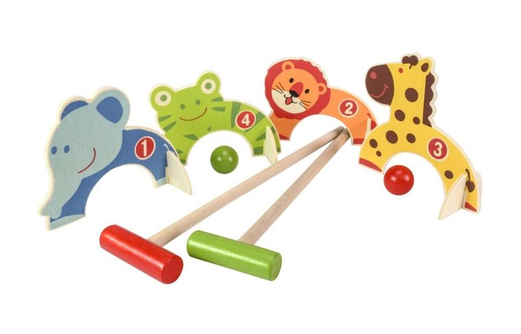 Tactic, Active Play, krokiet drewniany dla dzieci ze zwierzątkami, gra plenerowa
