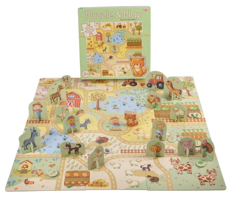 Tactic, Moje pierwsze puzzle i zabawa, Kot na farmie, puzzle z grą