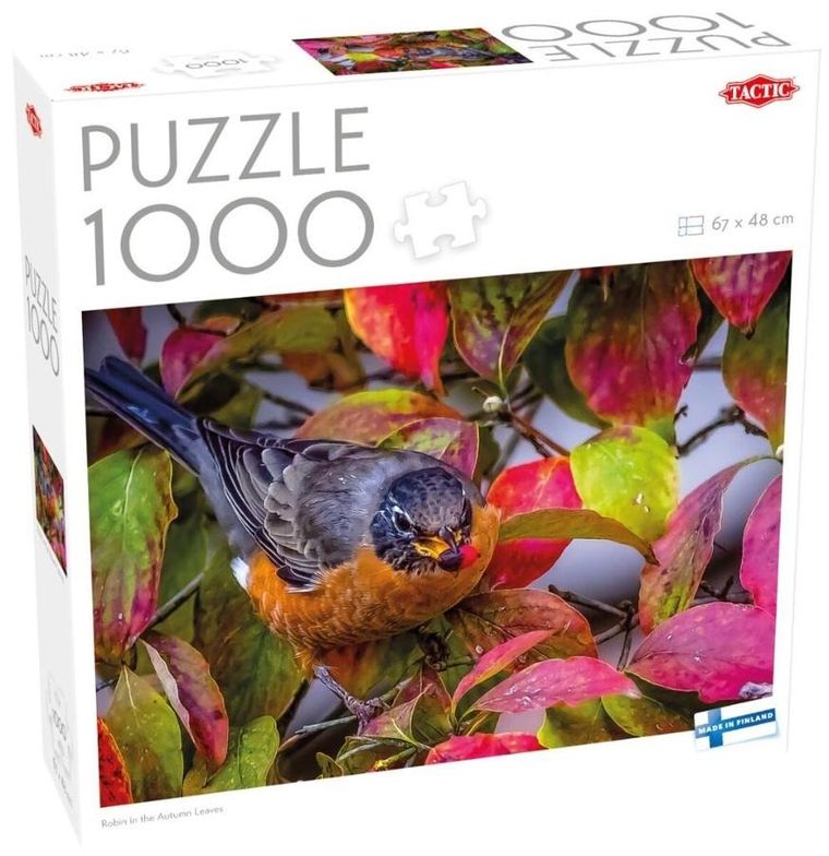 Tactic, Robin w jesiennych liściach, puzzle, 1000 elementów
