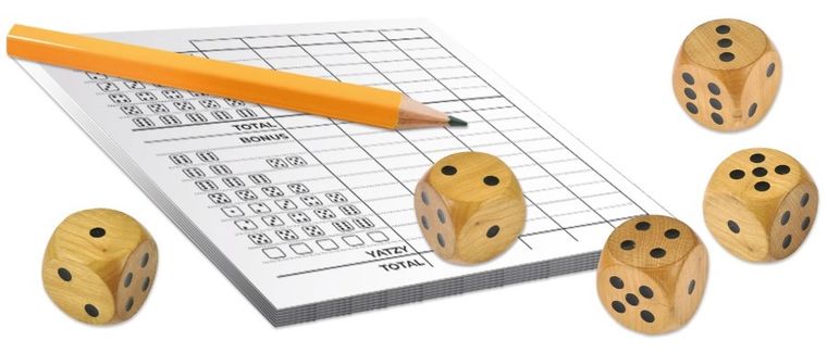 Tactic, Yatzy z drewnianymi kostkami, gra familijna