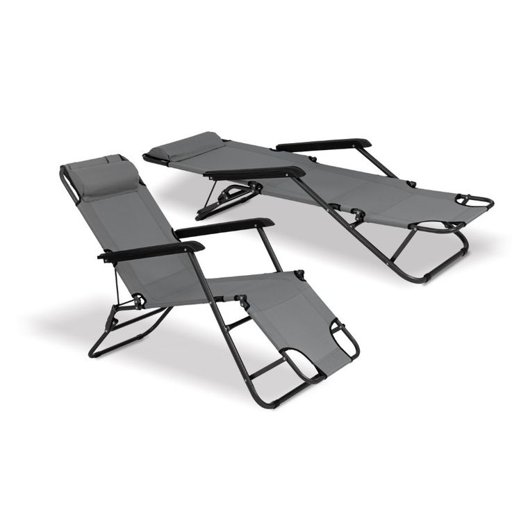 Tadar, Basic, leżak ogrodowy, jasny szary, 66-153-80 cm