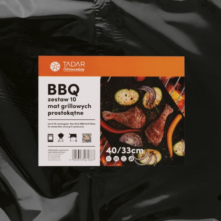 Tadar, BBQ, zestaw 10 mat grillowych, 40-33 cm, prostokątne