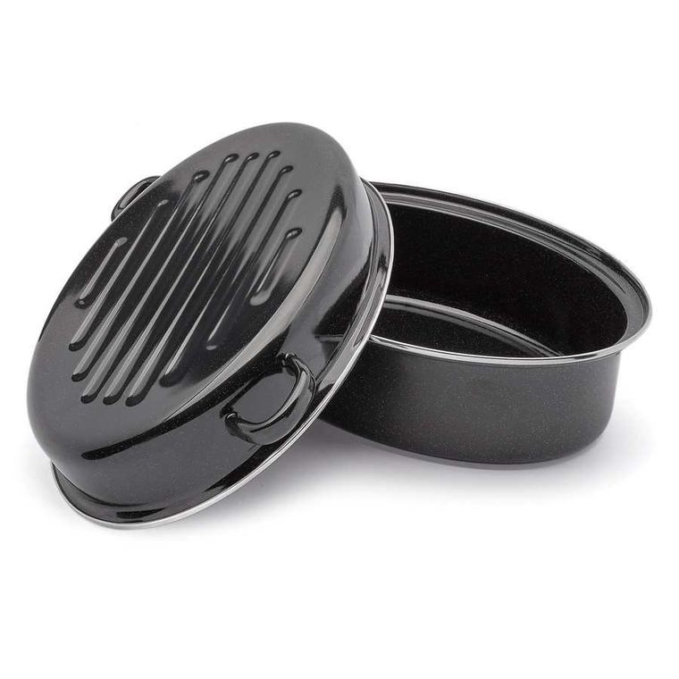 Tadar, brytfanna emaliowana, z pokrywą grillową, 38 cm