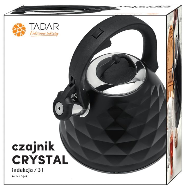 Tadar, czajnik Crystal, 3l, indukcja, czarny mat