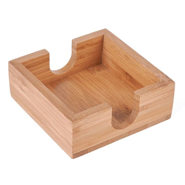 Tadar, drewniany komplet, 4 podkładki bambusowe w stojaku, 11-11 cm