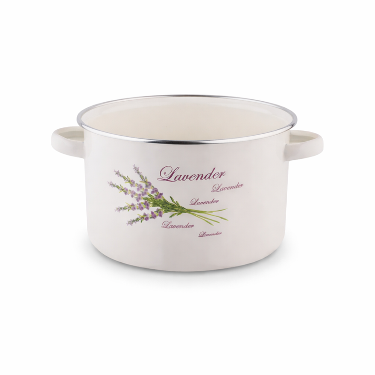 Tadar, garnek emaliowany, lawenda, 18-11 cm