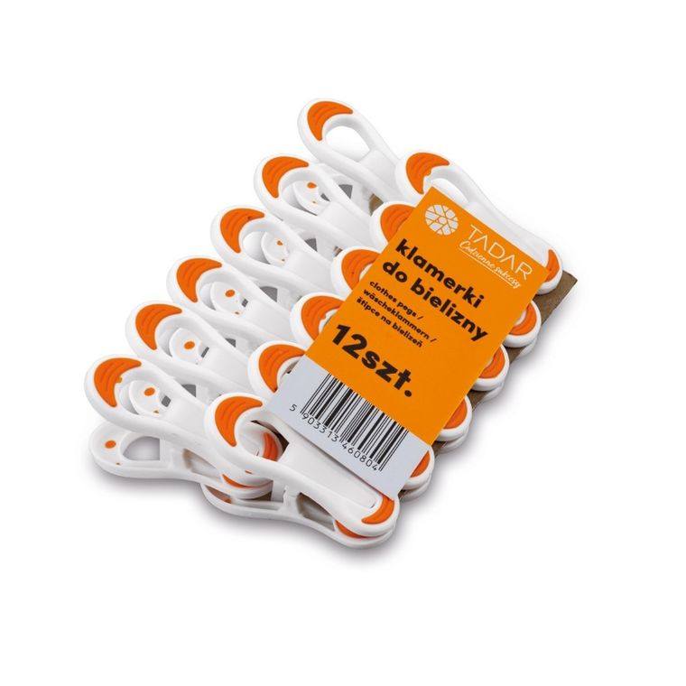 Tadar, klamerki, pomarańczowe, 12 szt.