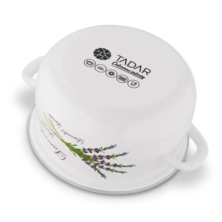 Tadar, komplet garnków emaliowanych, lawenda, 6 elementów