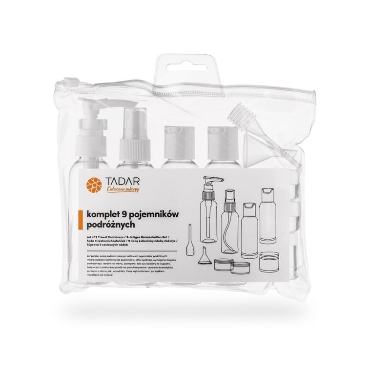 Tadar, komplet pojemników podróżnych, 9 elementów