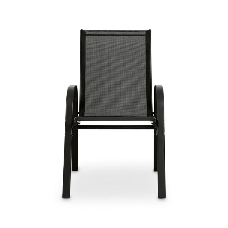 Tadar, krzesła ogrodowe, stalowe, czarne, 55-75-91 cm, 2 szt.