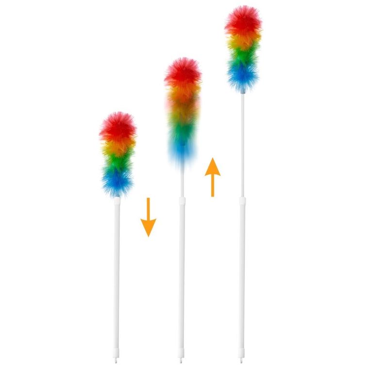 Tadar, miotełka do kurzu z kijem teleskopowym, papuga, 90-125 cm