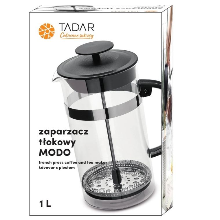 Tadar, Modo, zaparzacz tłokowy, czarny, 1l
