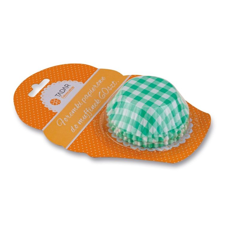 Tadar, papierowe papilotki do muffinek, 60 szt., zielone