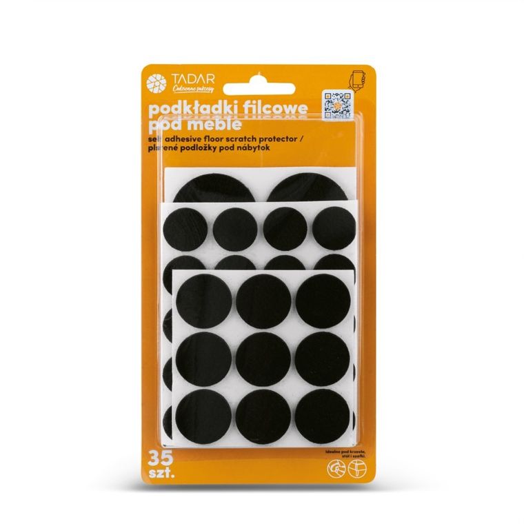 Tadar, podkładki filcowe pod meble, okrągłe, 35 szt.