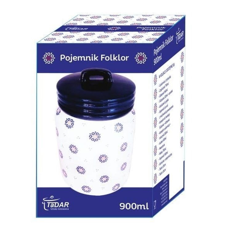 Tadar, pojemnik na kawę i herbatę z przykrywką, folklor