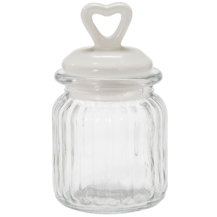 Tadar, słoik okrągły z pokrywą ceramiczną, serce, 290 ml