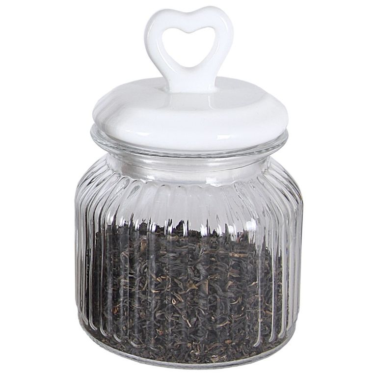 Tadar, słoik okrągły z pokrywą ceramiczną, serce, 650 ml