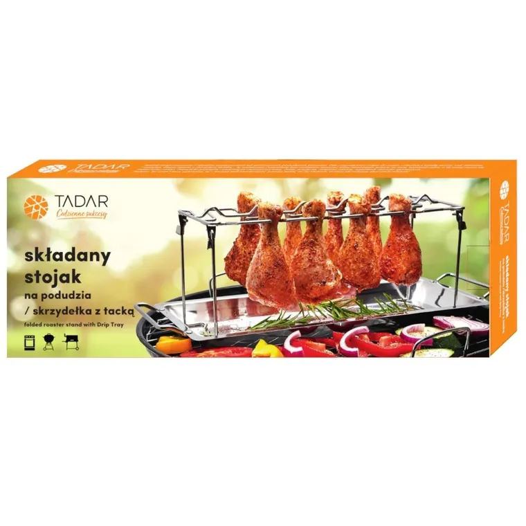Tadar, stojak do pieczenia i grillowania, z tacką, BBQ