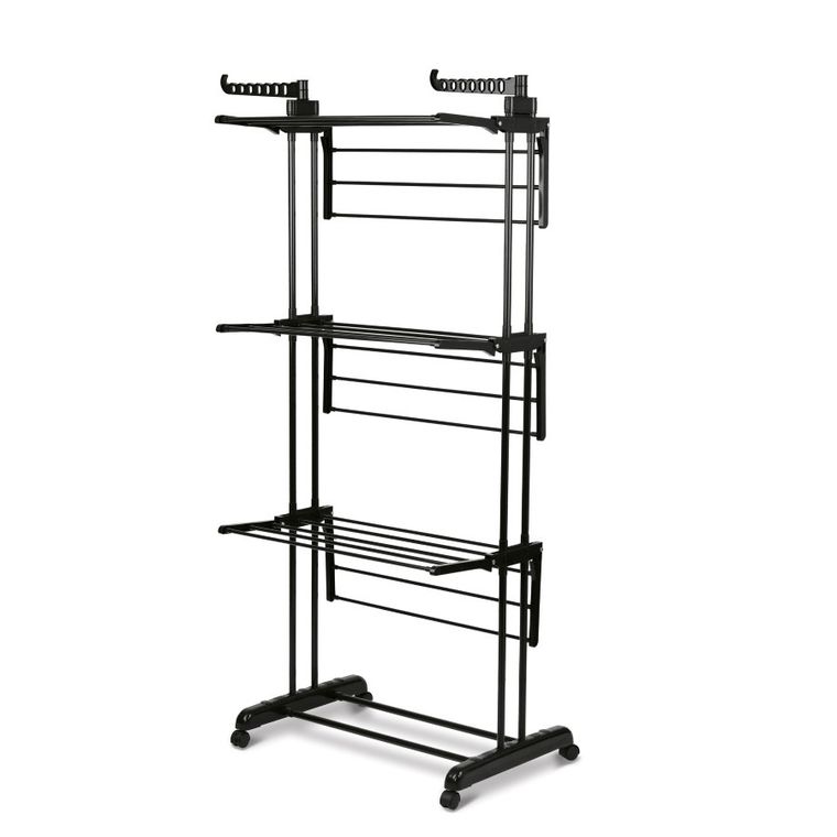 Tadar, suszarka balkonowa, pionowa, czarna, 75-126-64-170 cm