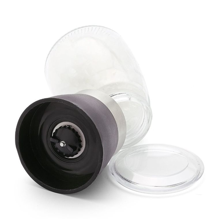 Tadar, szklany młynek ręczny do soli i pieprzu, czarny, 170 ml