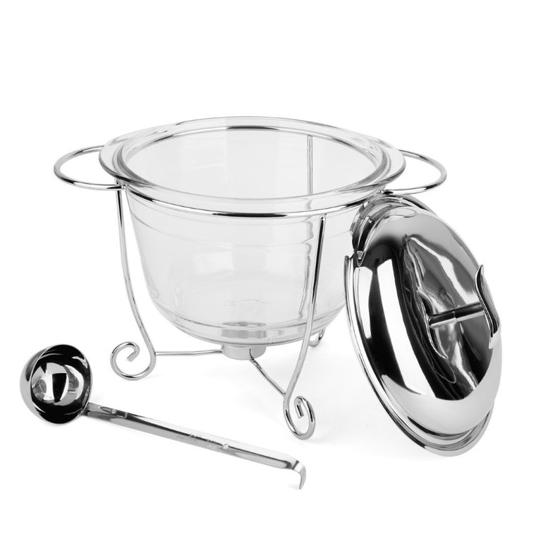 Tadar, waza szklana na podgrzewaczu z nabierką, Longa, 4l