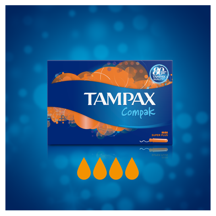 Tampax, Compak Super Plus, tampony z aplikatorem, 16 sztuk