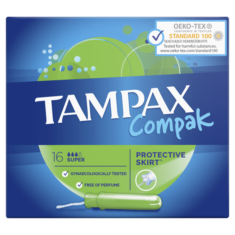 Tampax, Compak Super, tampony z aplikatorem, 16 szt.