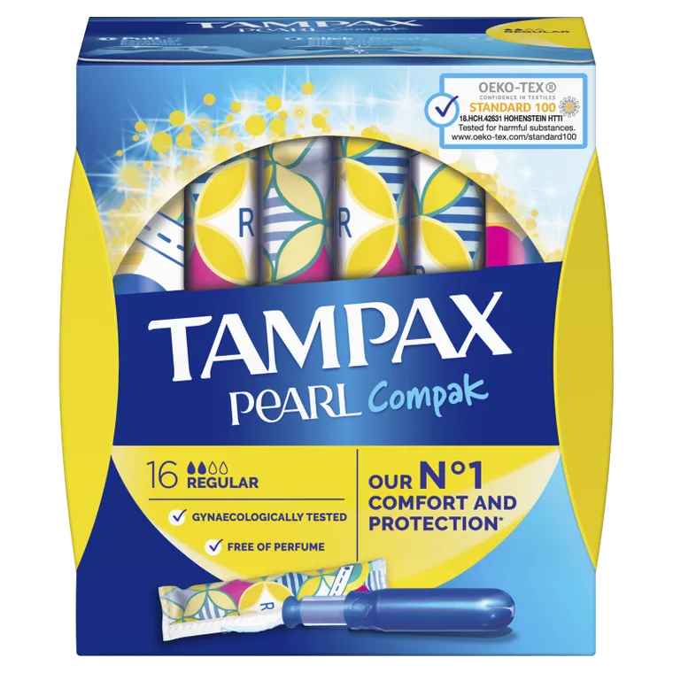 Tampax, Pearl Compak Regular, tampony z aplikatorem, 16 szt.