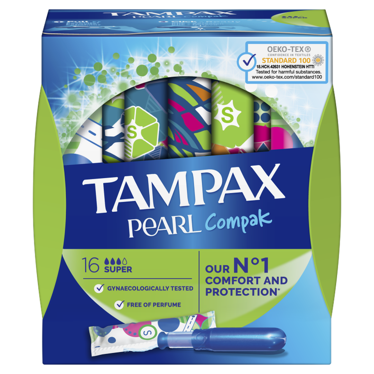 Tampax, Pearl Compak Super, tampony z aplikatorem, 16 szt.
