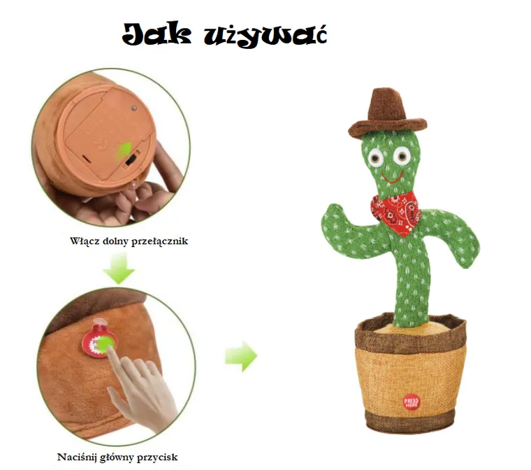 Tańczący kaktus Cowboy, zabawka