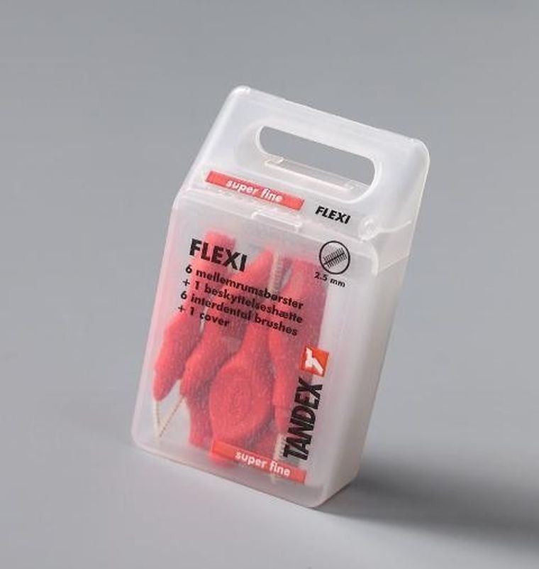 Tandex, czyściki międzyzębowe, Flexi 0,5-3 mm, Super Fine, ruby, czerwony, 6 szt.