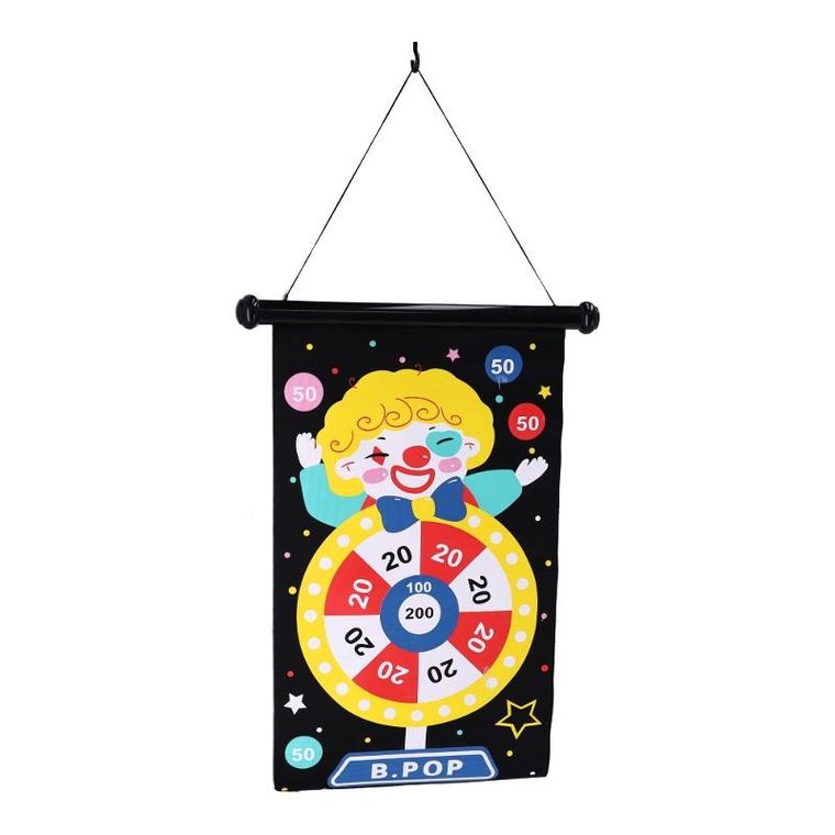 Tarcza magnetyczna z rzutkami, dwustronna, klaun