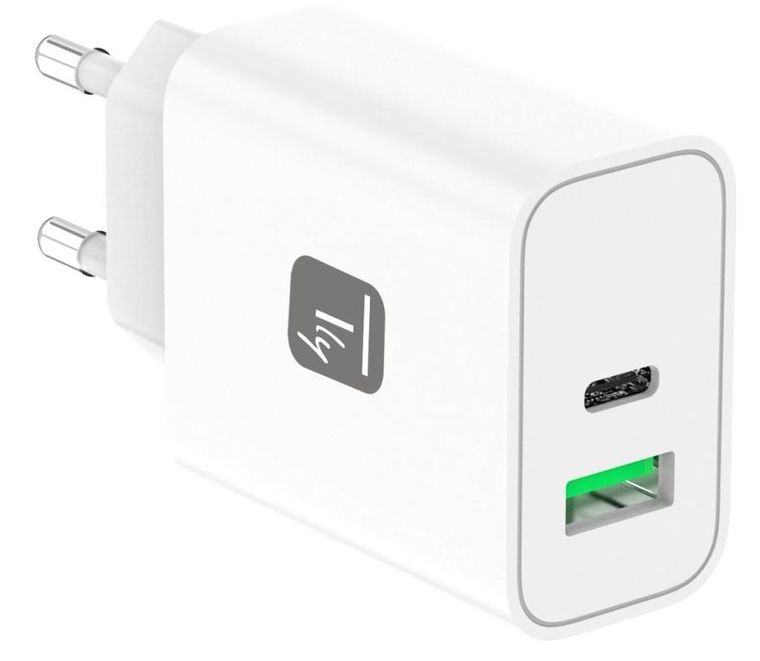 Techly, ładowarka sieciowa, GAN, USB-C, 30W, PD I USB-A
