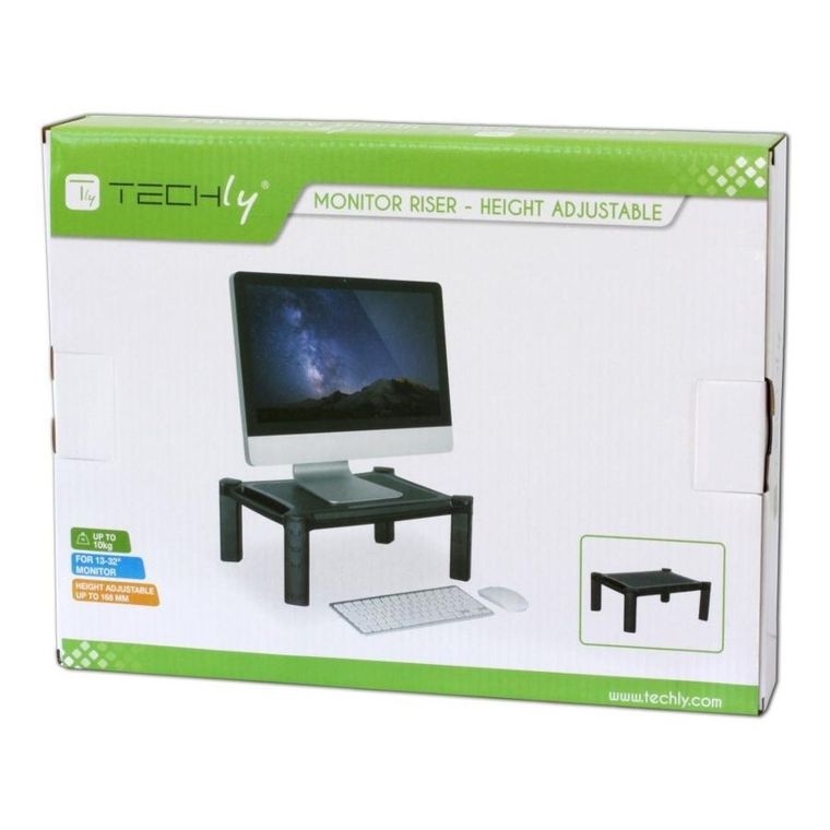Techly, podstawka pod monitor, z regulacją wysokości