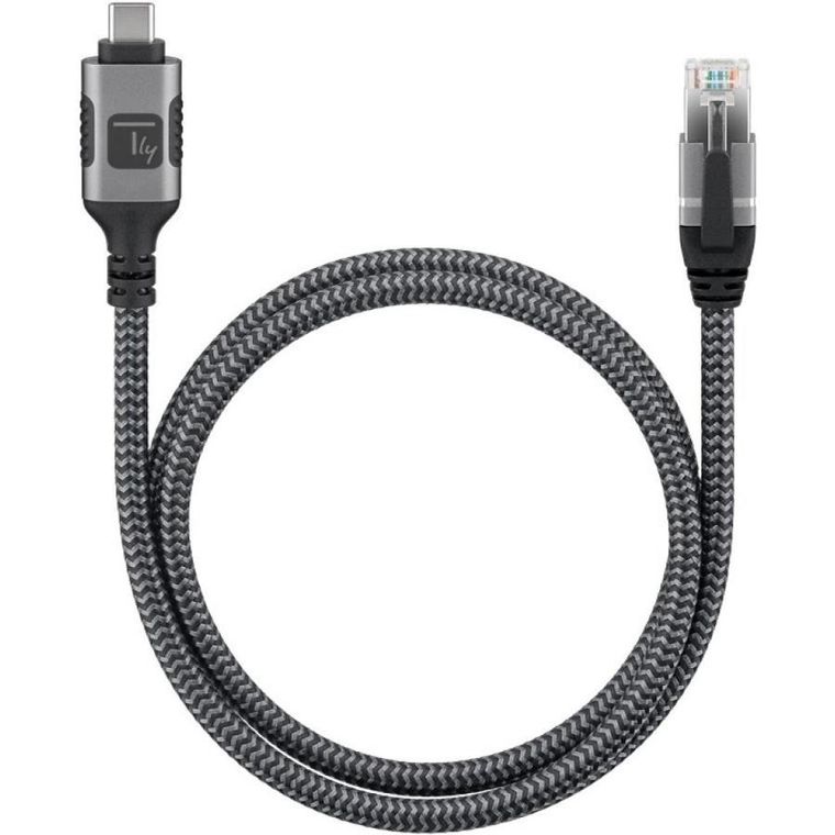 Techly, RJ45, kabel sieciowy, USB-C, 1m