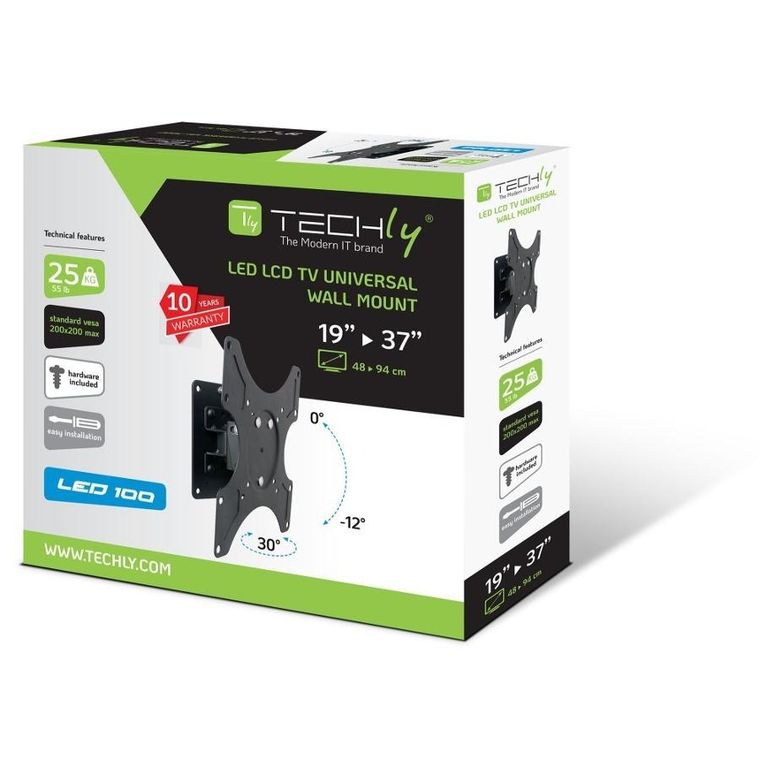 Techly, uchwyt ścienny do TV, LED/LCD 17-37", 25 kg