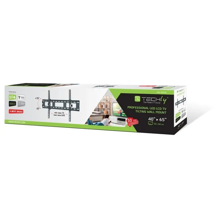 Techly, uchwyt ścienny TV LED/LCD, 40-65"