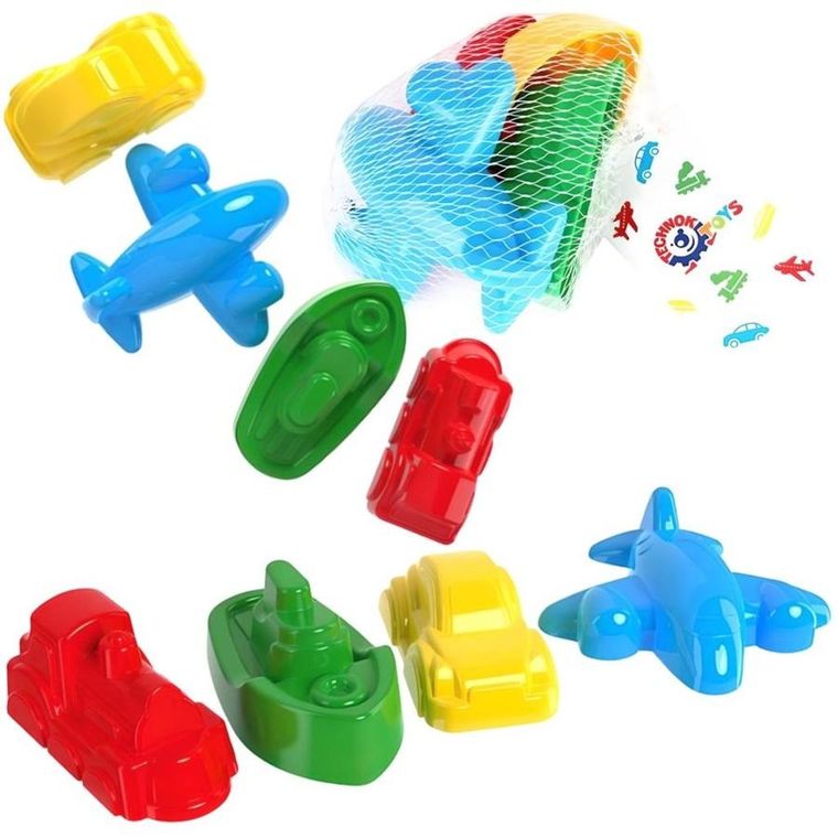TechnoK, foremki do piasku, pojazdy, 4 szt.