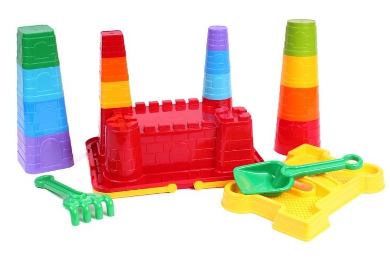 TechnoK, forteca, zestaw do piasku, wiaderko z akcesoriami