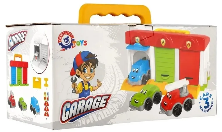 TechnoK, garaż z samochodami, przenośny