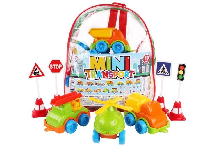 TechnoK, straż pożarna, helikopter, ciężarówka, betoniarka, dźwig, pojazdy mini, 12 szt.