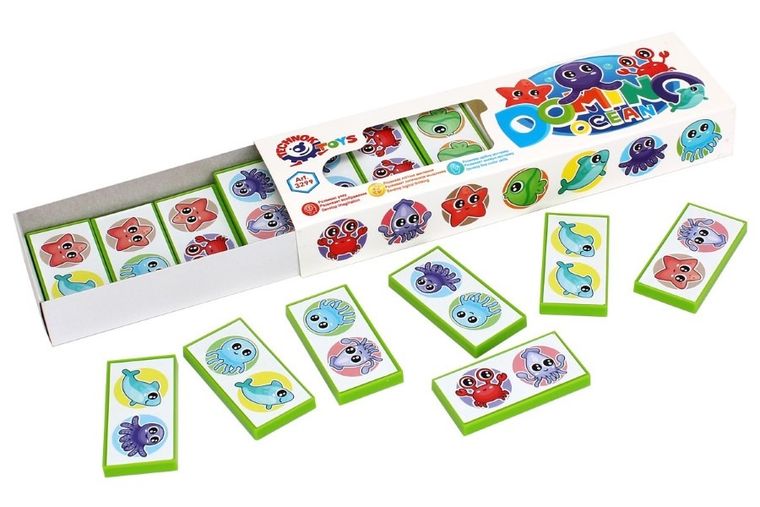 TechnoK, zestaw do gry w Domino, ocean, 28 elementów
