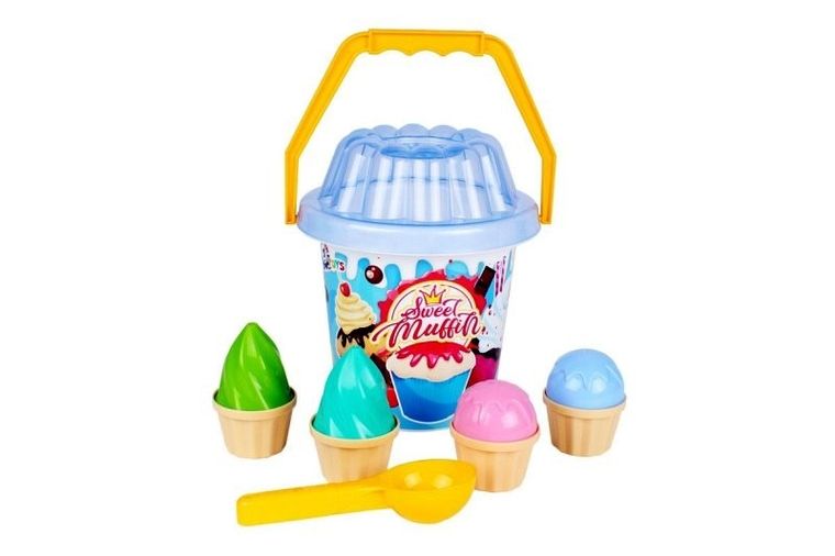 TechnoK, zestaw do piasku, foremki i wiaderko