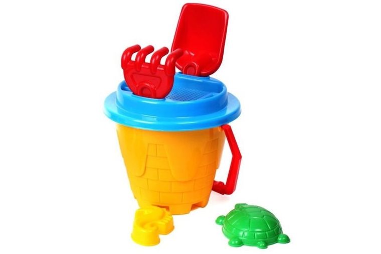 TechnoK, zestaw do piasku, wiaderko z akcesoriami, zamek
