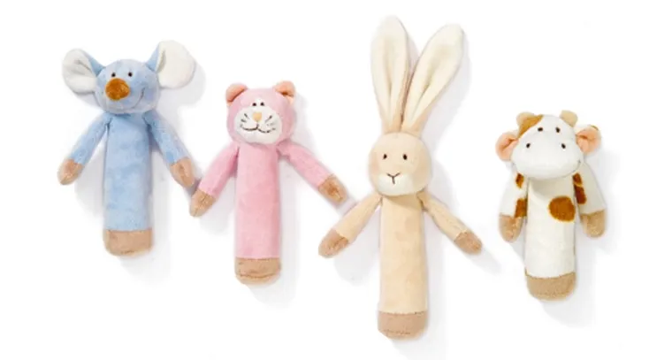 Teddykompaniet, Diinglisar, krówka, maskotka z grzechotką, kremowa, 13 cm