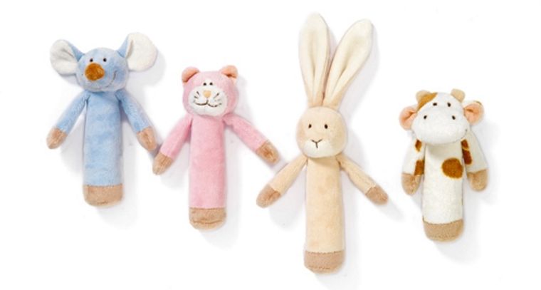 Teddykompaniet, Diinglisar, myszka, maskotka z grzechotką, niebieska, 13 cm