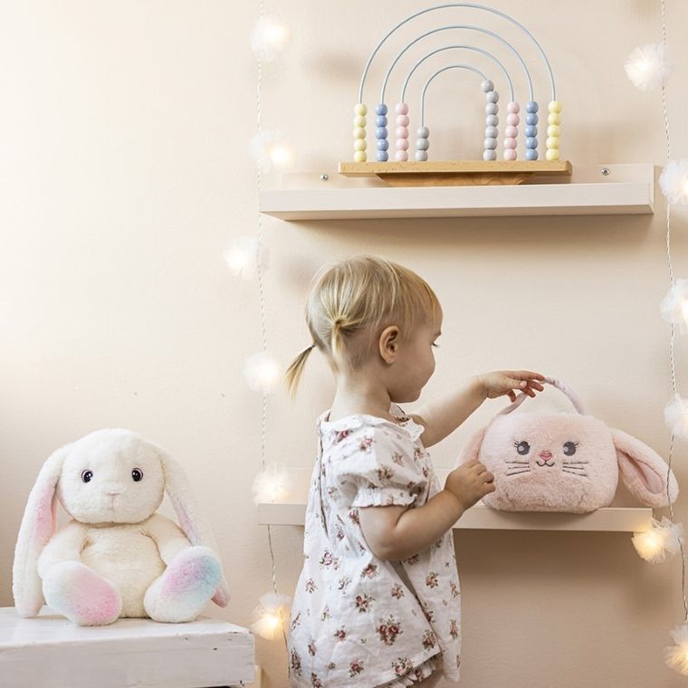 Teddykompaniet, Króliczek, pluszowy koszyczek, różowy, 11-12 cm