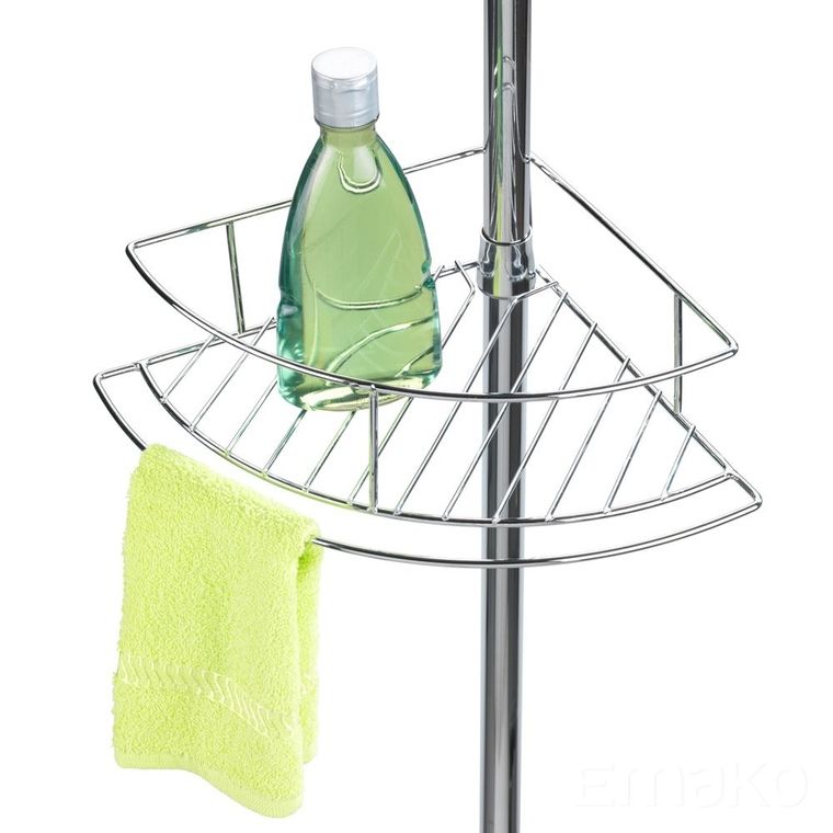 Teleskopowa, narożna półka łazienkowa, Dolcedo, 4 poziomy