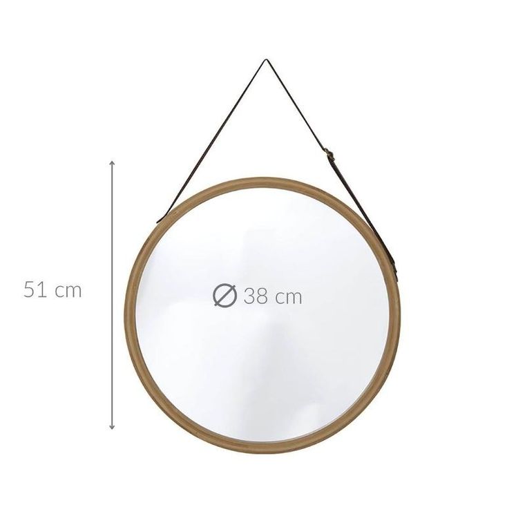 Tendance, lustro łazienkowe w bambusowej ramie, Lysa, ø 38 cm